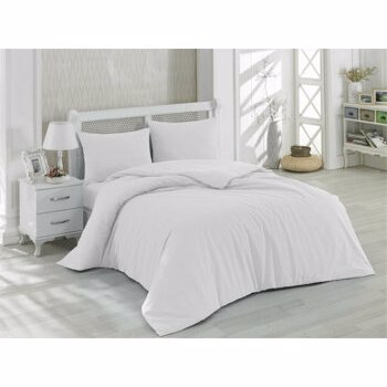 Set lenjerie pentru pat dublu Patik, 170PTK2222, Alb