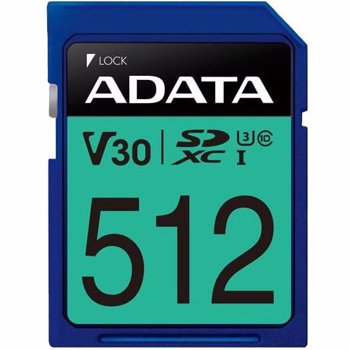 Card ADATA Premier Pro SDXC 512GB UHS-I U3 V30 80 Mbs