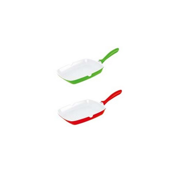 Tigaie tip grill din aluminiu cu interior ceramic de culoare alba