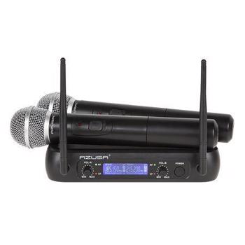 Set 2 Microfoane VHF Azusa Modulatie FM Negru