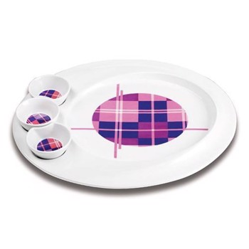 Platou pentru aperitive Nava portelan diametru 35 3 cm seria Carreaux 10-06-013-009