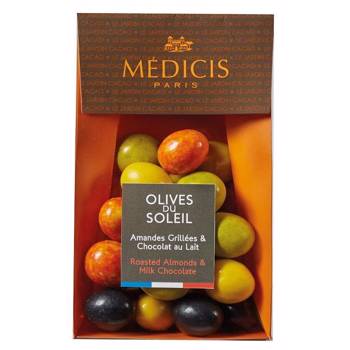 Migdale prajite in ciocolata cu lapte - Olives du Soleil, 150g