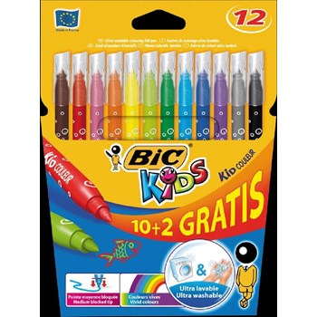 Markere pt copii,10+2b/s,Bic KidCouleur