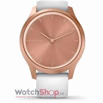 Ceas Smartwatch Garmin Vivomove Style, Rose Gold/White, Silicone Band