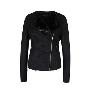 Jacheta neagra cu aspect de piele intoarsa Broadway Taitum