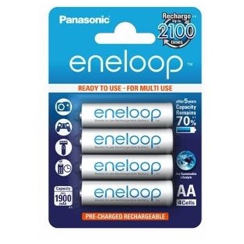 Acumulatori Panasonic Eneloop AA, 1900mAh, 2100 cicluri, preincarcati, blister 4 bucati