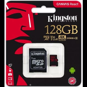 Card de memorie Kingston SDCR/128GB, 128GB, Clasa 10 + Adaptor