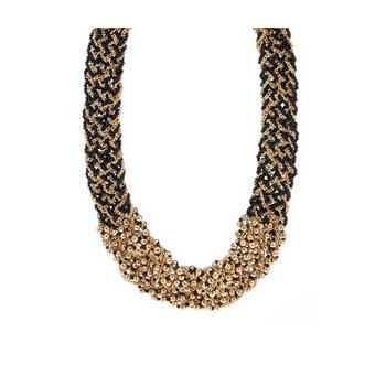 Colier negru cu auriu Pieces Pina tip impletitura