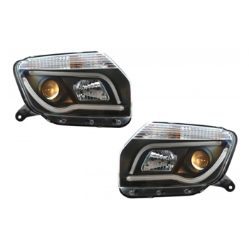 Set 2 faruri LED Light Bar compatibil cu DACIA Duster I (2009-2014), Tube Light, Negru