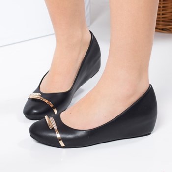 Pantofi Melisande negri cu platforma ascunsa