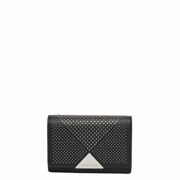 Geanta crossbody din piele, cu aplicatii de nituri