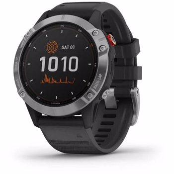 Smartwatch Garmin GR Fenix 6 Solar Silver/Black Band GPS