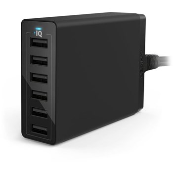 Incarcator de retea Anker 60W cu 6 porturi USB PowerIQ Negru a2123l12