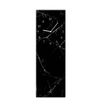 Ceas de perete Styler Glassclock Black Marble, 20 x 60 cm