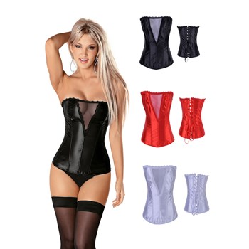 Q201-3 Corset sexy cu plasa si broderie