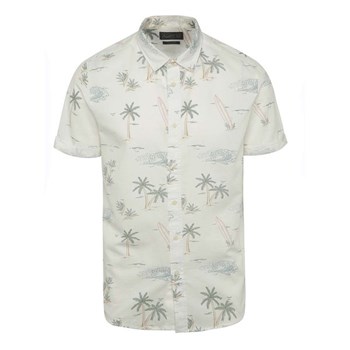 Camasa crem Jack & Jones Froth cu maneci scurte si imprimeu