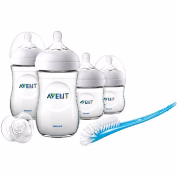 Set Philips Avent Starter SCD301/01 pentru nou-nascut, 0-12 luni, 2 biberoane 4 oz, 2 biberoane 9 oz, 1 suzeta, 1 perie