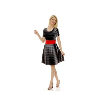 Rochie casual dama Eranthe Marina bleumarin-alb