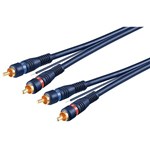 Cablu audio 2x RCA tata - 2x RCA tata albastru 5m