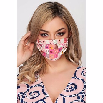 Set 5 bucati masca de protectie pentru adulti StarShinerS roz din poplin
