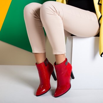 Botine dama Herna rosie elegante
