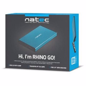 Rack HDD SATA extern Natec Rhino Go 2.5", USB 3.0 (Albastru)