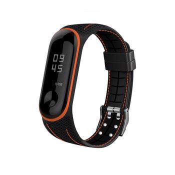 Curea sport din silicon cu catarama dubla pentru Xiaomi Mi Band 3 / Mi Band 4 portocaliu