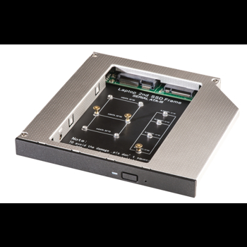 Adaptor HDD Caddy OEM SSD M2/mSATA pentru unitati optice de tipul 12.7 mm