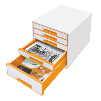 Cabinet cu sertare, 5 sertare, portocaliu, LEITZ WOW
