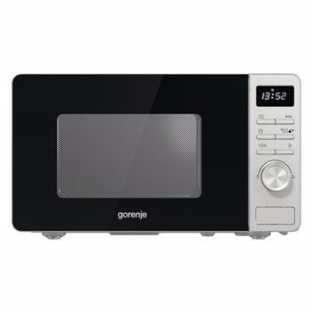 Cuptor cu microunde Gorenje MO20A3X, Capacitate 20 L, Putere 800 W, Comenzi Electronice, Display, 11 Programe Preinstalate, Inox/Negru