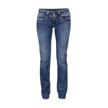 Blugi albastri regular fit cu talie joasa Pepe Jeans Venus