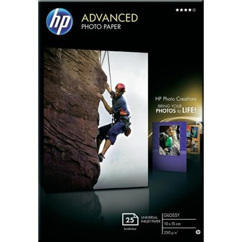 HP Q8691A PAPER Advanced Glossy Photo; 10 x 15 cm borderless; 25 sheet; Greutate/m2 250 Q8691A