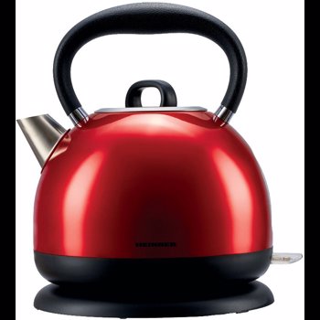 Fierbator electric Heinner HEK-2200RDIX, 2200W, 1.7 L, carcasa din inox, Rosu