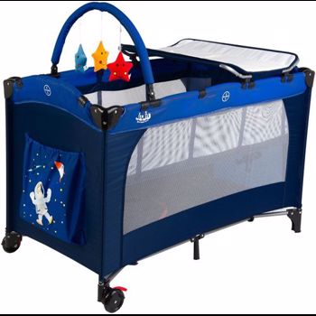Juju - Patut pliant cu doua nivele Sleepy Baby Space Adventure