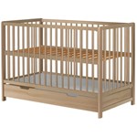 Patut copii din lemn Dominic 120x60 cm natur cu sertar