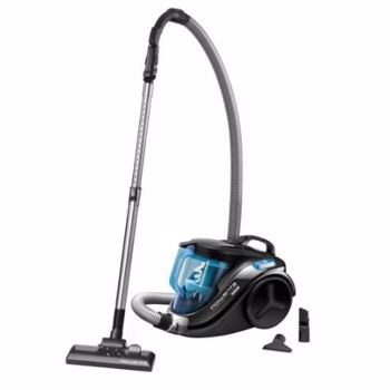 Aspirator fara sac Rowenta Compact Power RO3731, 1.5 l, 750 W, Clasa A Filtru de inalta eficienta, 8.8 m, Negru/Albastru