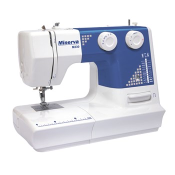 Masina de cusut Minerva M230, 23 programe, 800 rpm, Alb/Albastru