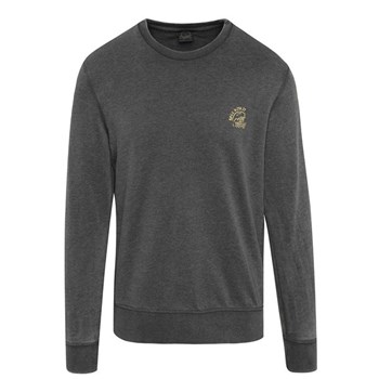 Bluza gri melanj Jack & Jones Costa cu broderie