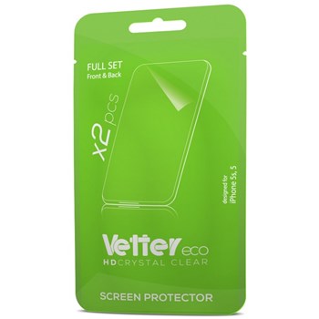 Folie de protectie Vetter Eco pentru iPhone 5s, 5, Full Set 2 buc
