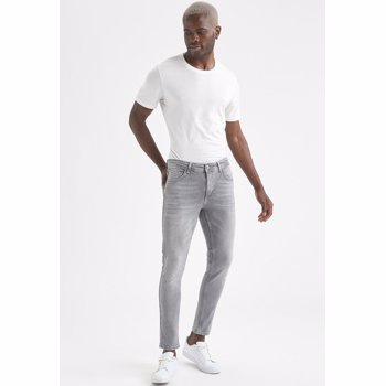 Blugi slim fit cu aspect decolorat