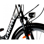 Bicicleta electrica CARPAT C1010E, roti 28", cadru aluminiu, frane V-Brake, transmisie SHIMANO 7 viteze, motor 250W (Negru/Alb)