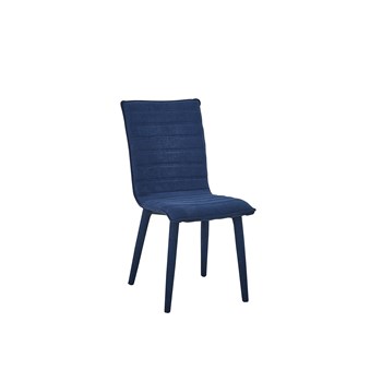Scaun tapitat cu stofa cu picioare de metal tapitate Arabelle Dark Blue, l43xA42xH90,5 cm