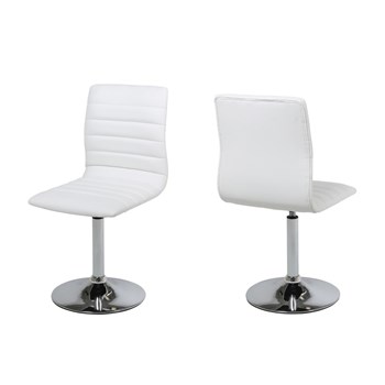 Set 2 scaune metalice tapitate cu piele ecologica Piper White