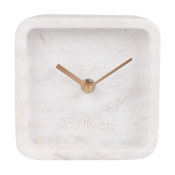 Ceas de perete din marmură Zuiver Luxury Time, alb