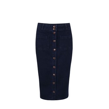 Fusta Dorothy Perkins albastra din denim cu nasturi
