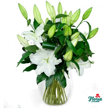 Buchet de 5 crini imperiali albi