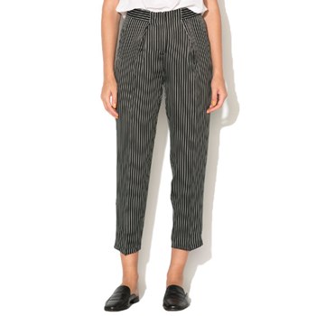 Pantaloni negru cu alb in dungi