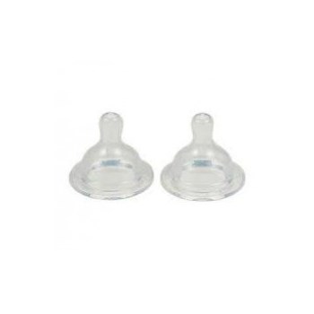Set 2 tetine silicon pentru biberon cu gat larg debit variabil