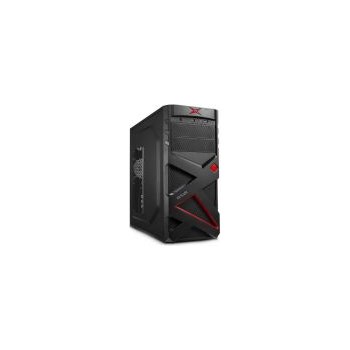 Carcasa Midletower Delux MV418, ATX, 450W, Negru/Rosu