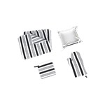 Set bucatarie 15 piese bumbac, Alb cu negru